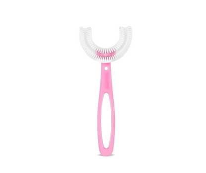4-piece silicone toothbrush, brown + rose color 