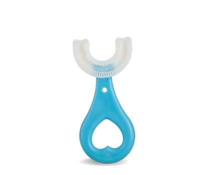 4-piece silicone toothbrush, brown + rose color 