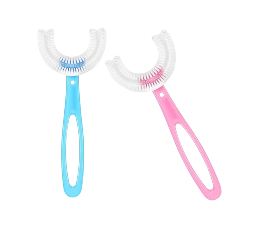 فرشاة أسنان سيليكون عبوة قطعتين متعدد الالوان